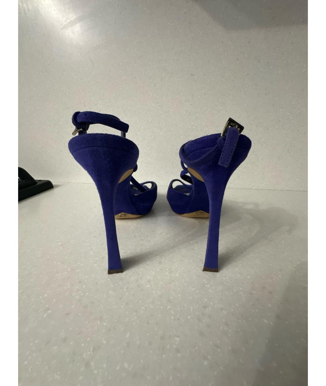 CHRISTIAN DIOR Синие замшевые босоножки, фото 4