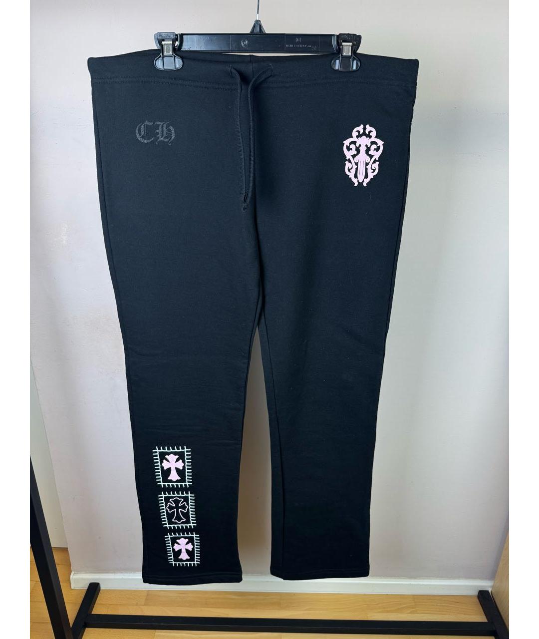 CHROME HEARTS Черные хлопковые спортивные брюки и шорты, фото 6