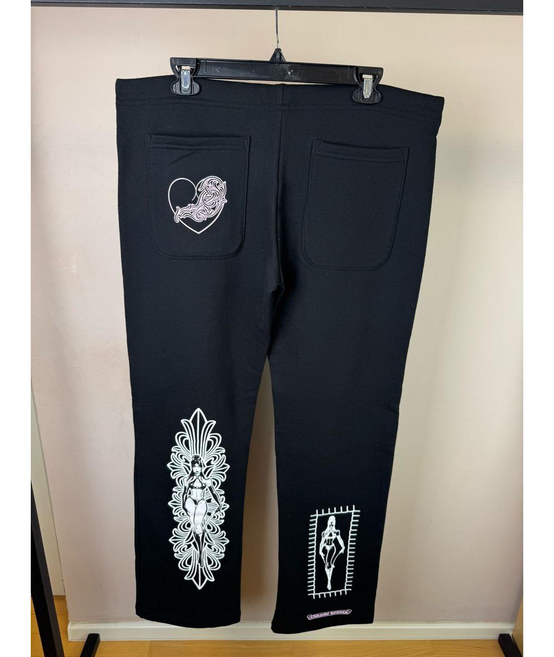 CHROME HEARTS Черные хлопковые спортивные брюки и шорты, фото 3