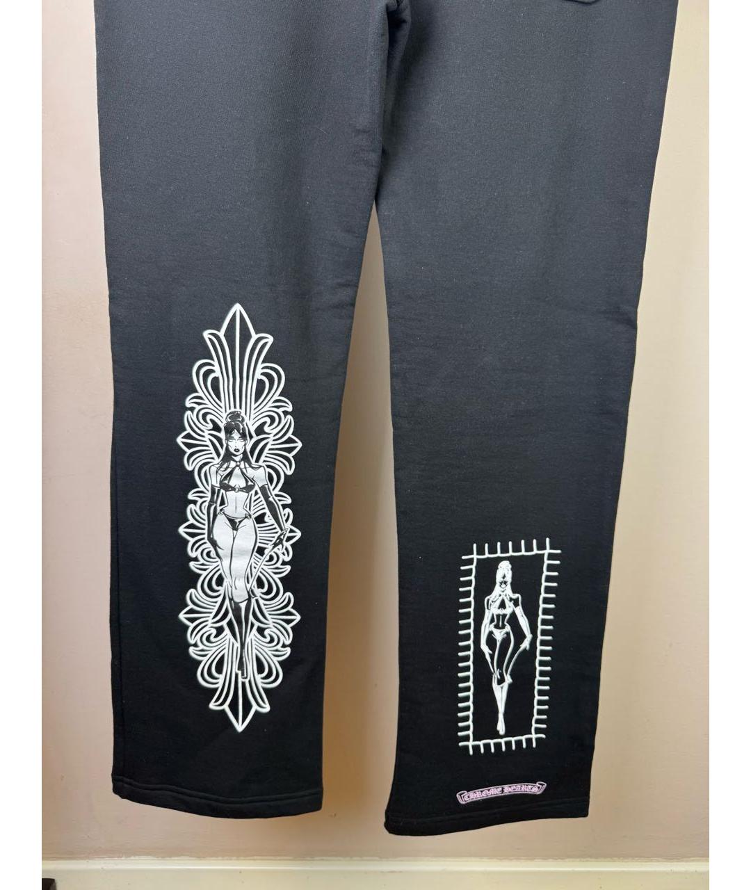 CHROME HEARTS Черные хлопковые спортивные брюки и шорты, фото 4