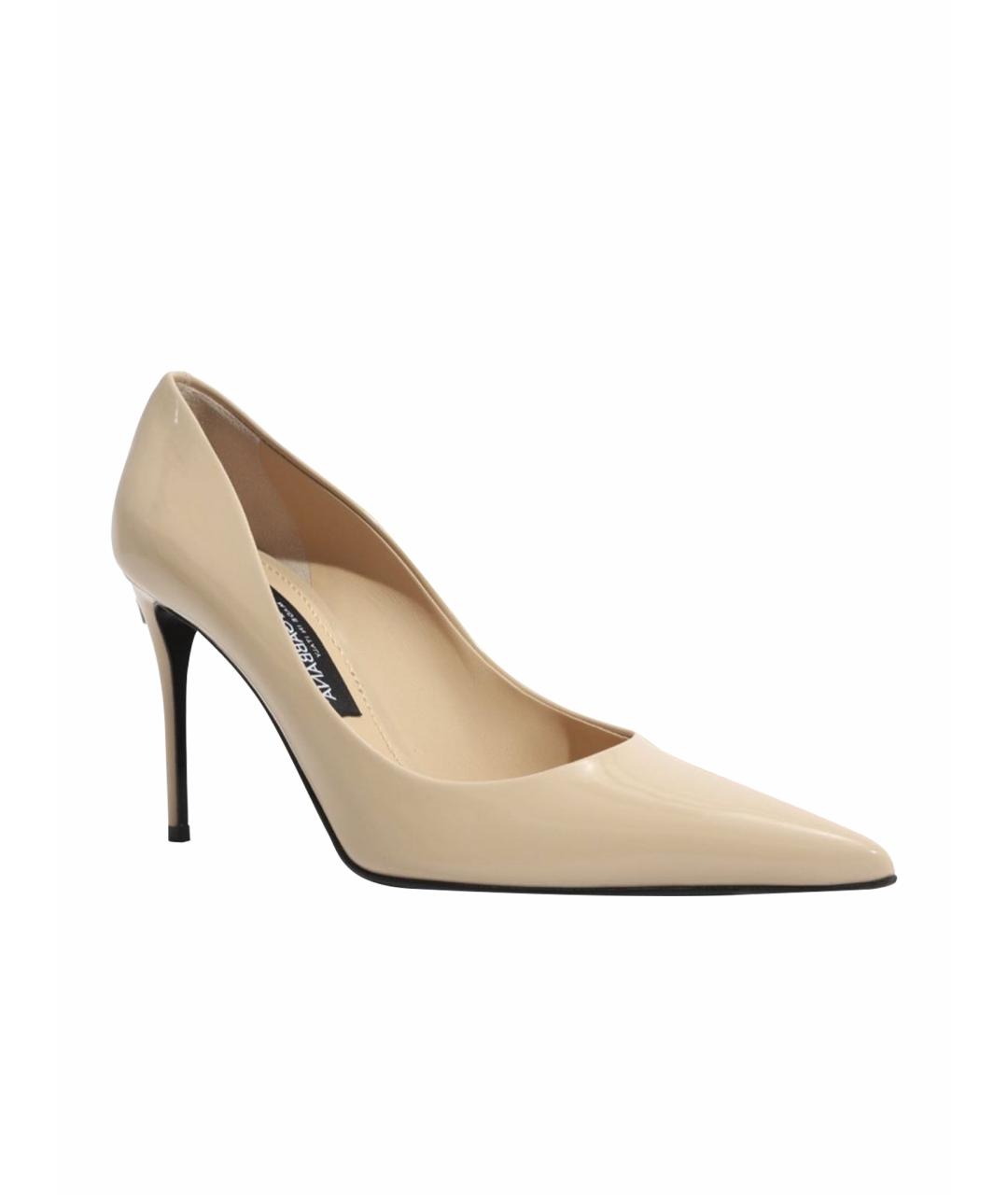 DOLCE&GABBANA Бежевые туфли из лакированной кожи, фото 1