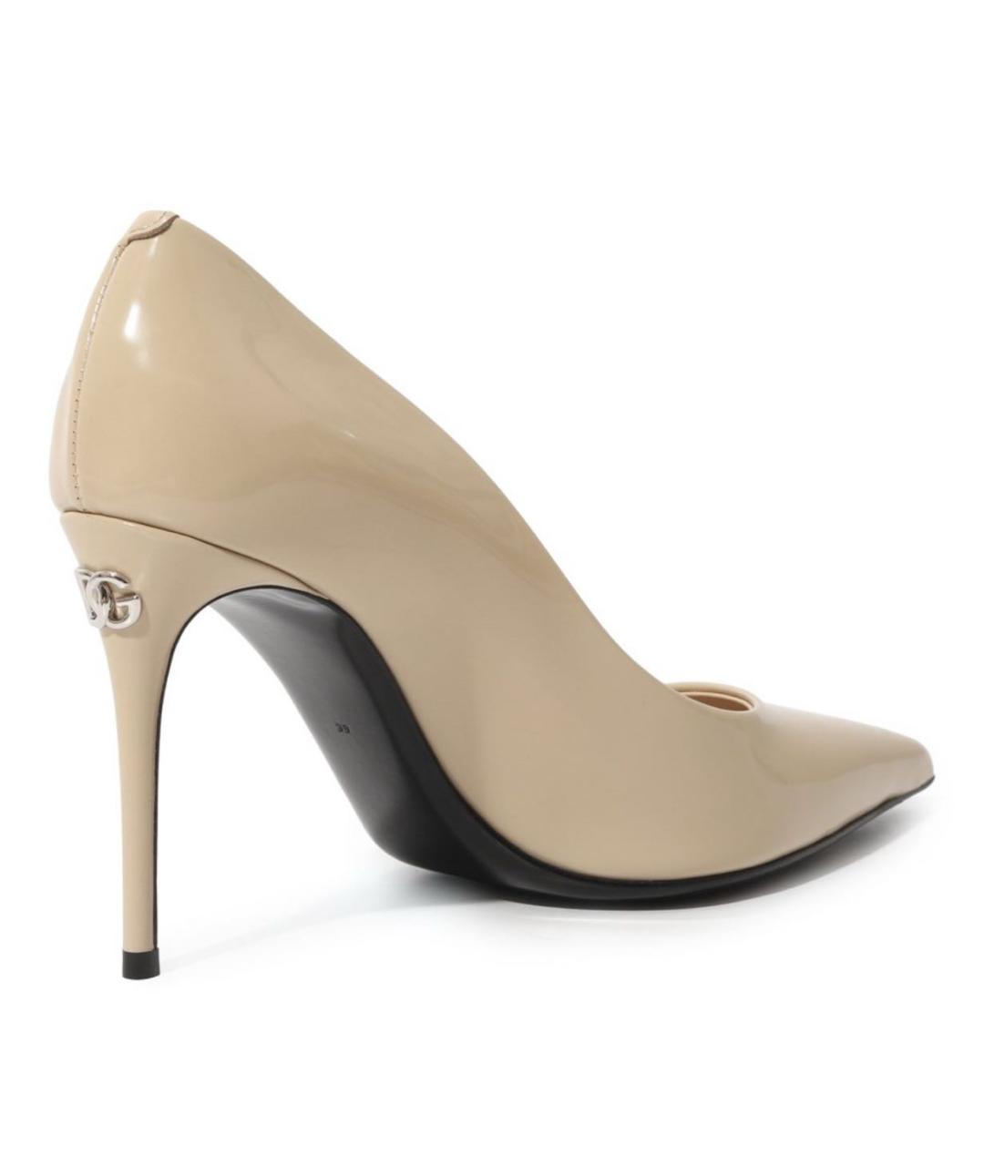 DOLCE&GABBANA Бежевые туфли из лакированной кожи, фото 2