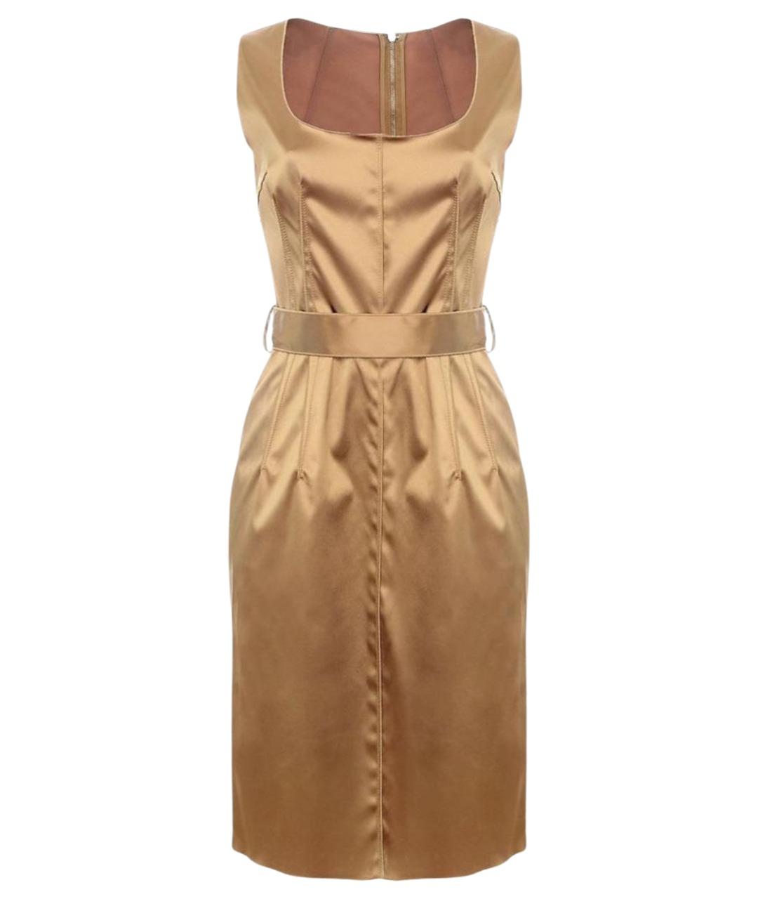 DOLCE&GABBANA Золотое ацетатное коктейльное платье, фото 1