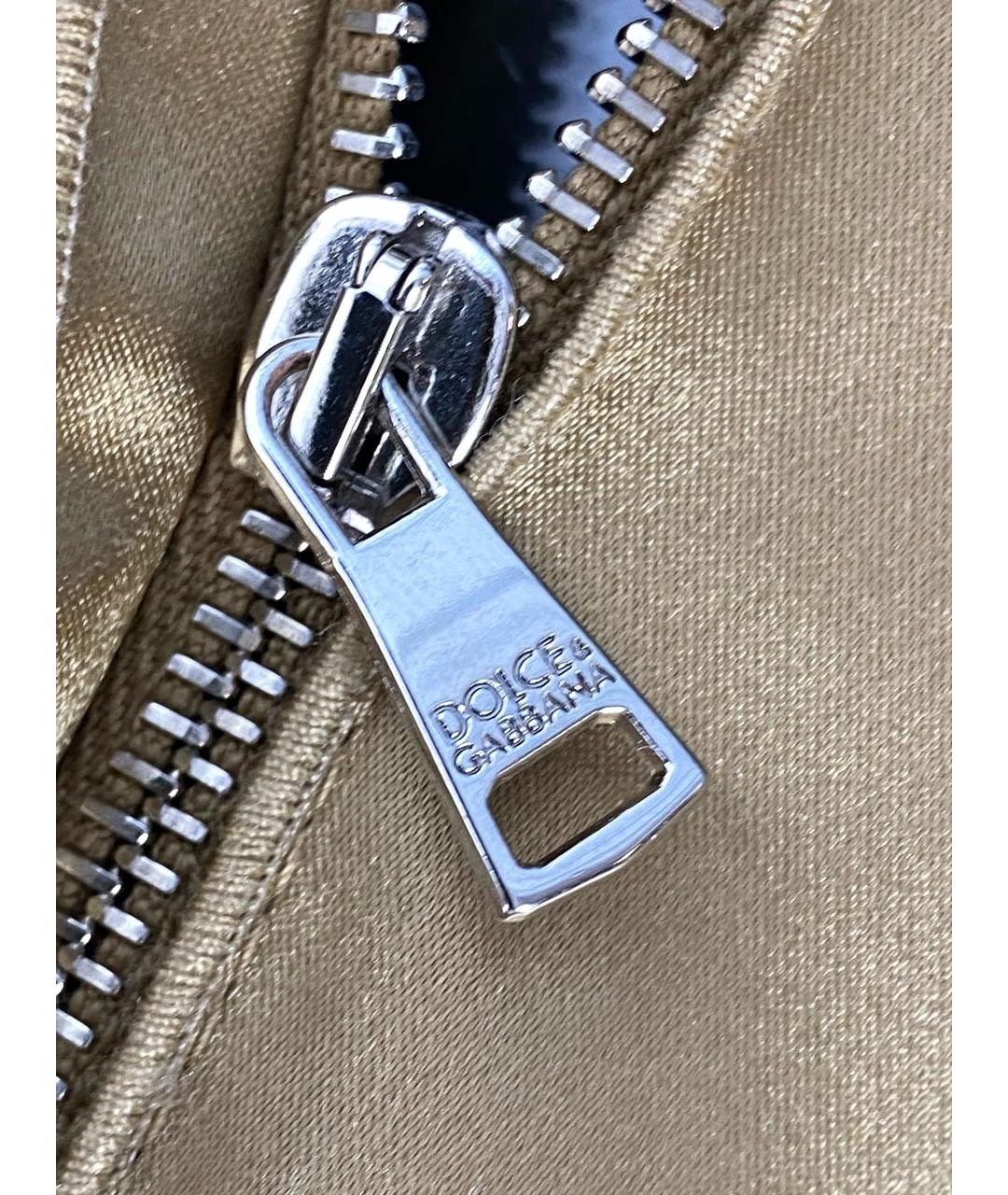 DOLCE&GABBANA Золотое ацетатное коктейльное платье, фото 4