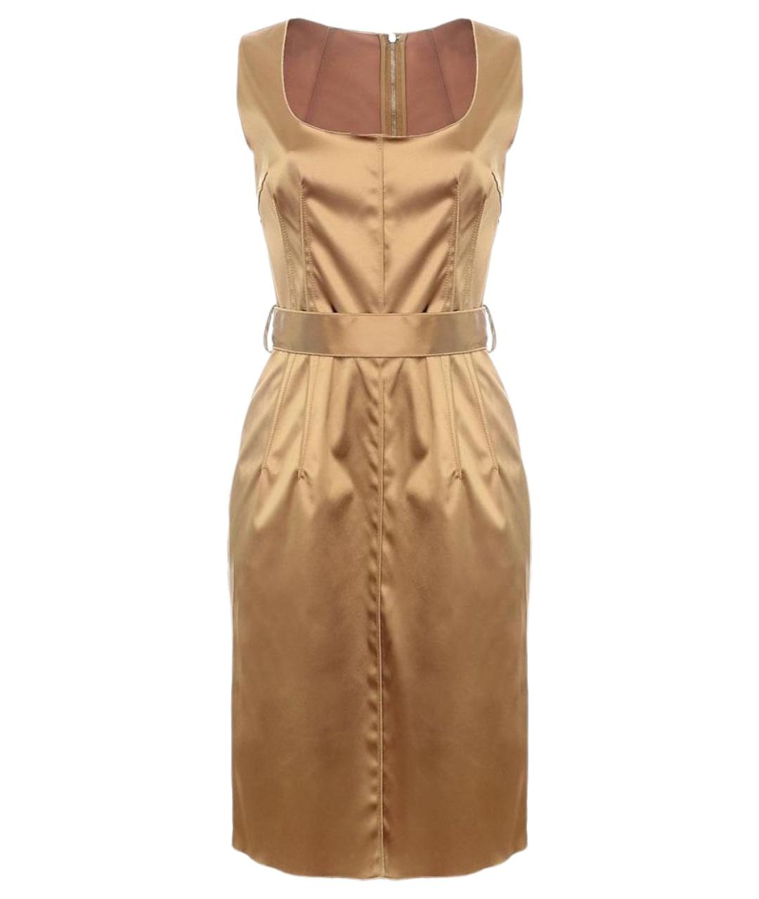 DOLCE&GABBANA Золотое ацетатное коктейльное платье, фото 10