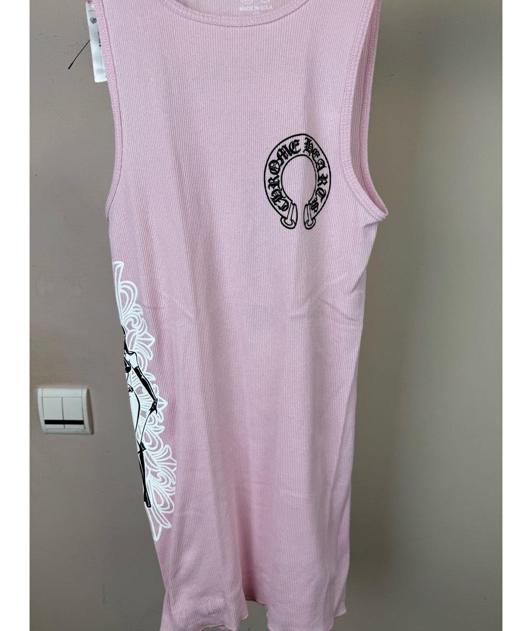 CHROME HEARTS Розовое хлопковое повседневное платье, фото 3