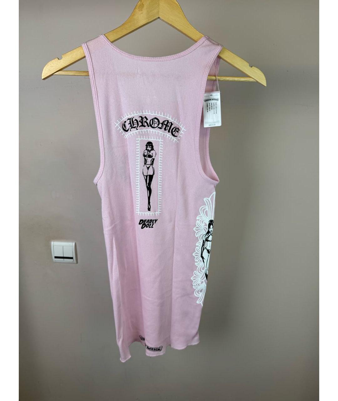 CHROME HEARTS Розовое хлопковое повседневное платье, фото 2