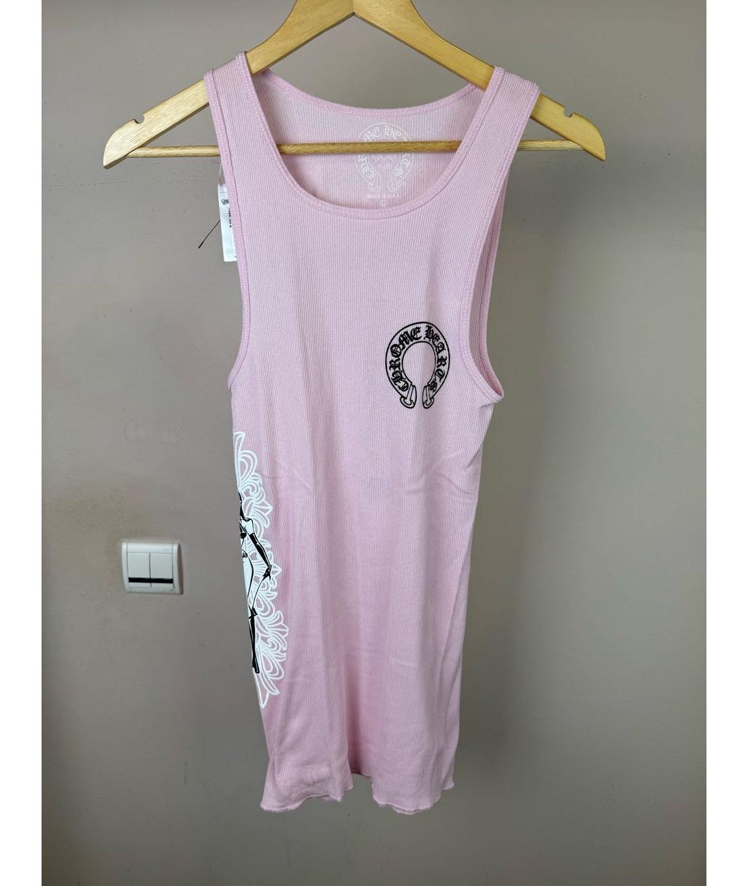 CHROME HEARTS Розовое хлопковое повседневное платье, фото 5