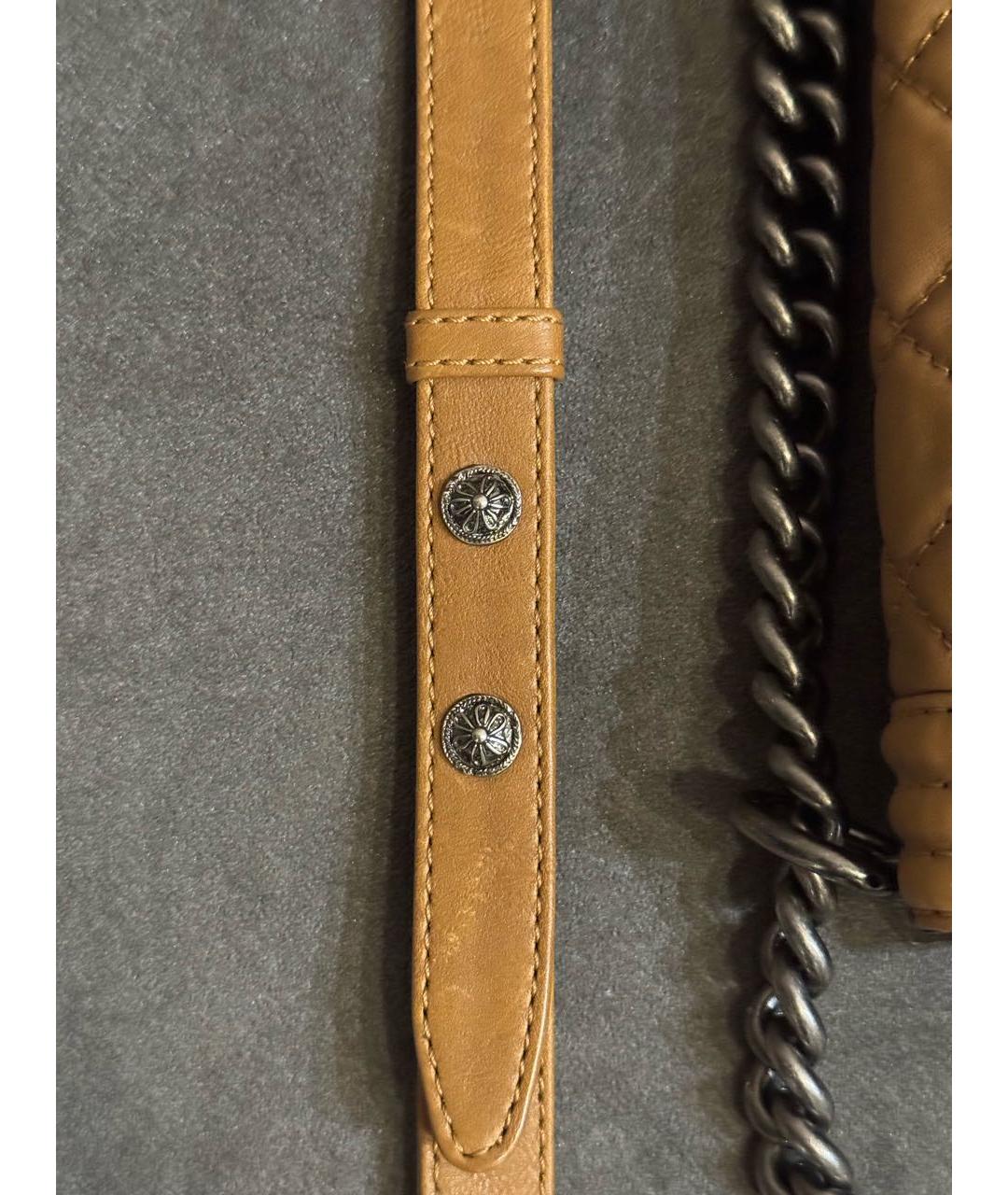 CHANEL Коричневая кожаная сумка через плечо, фото 7