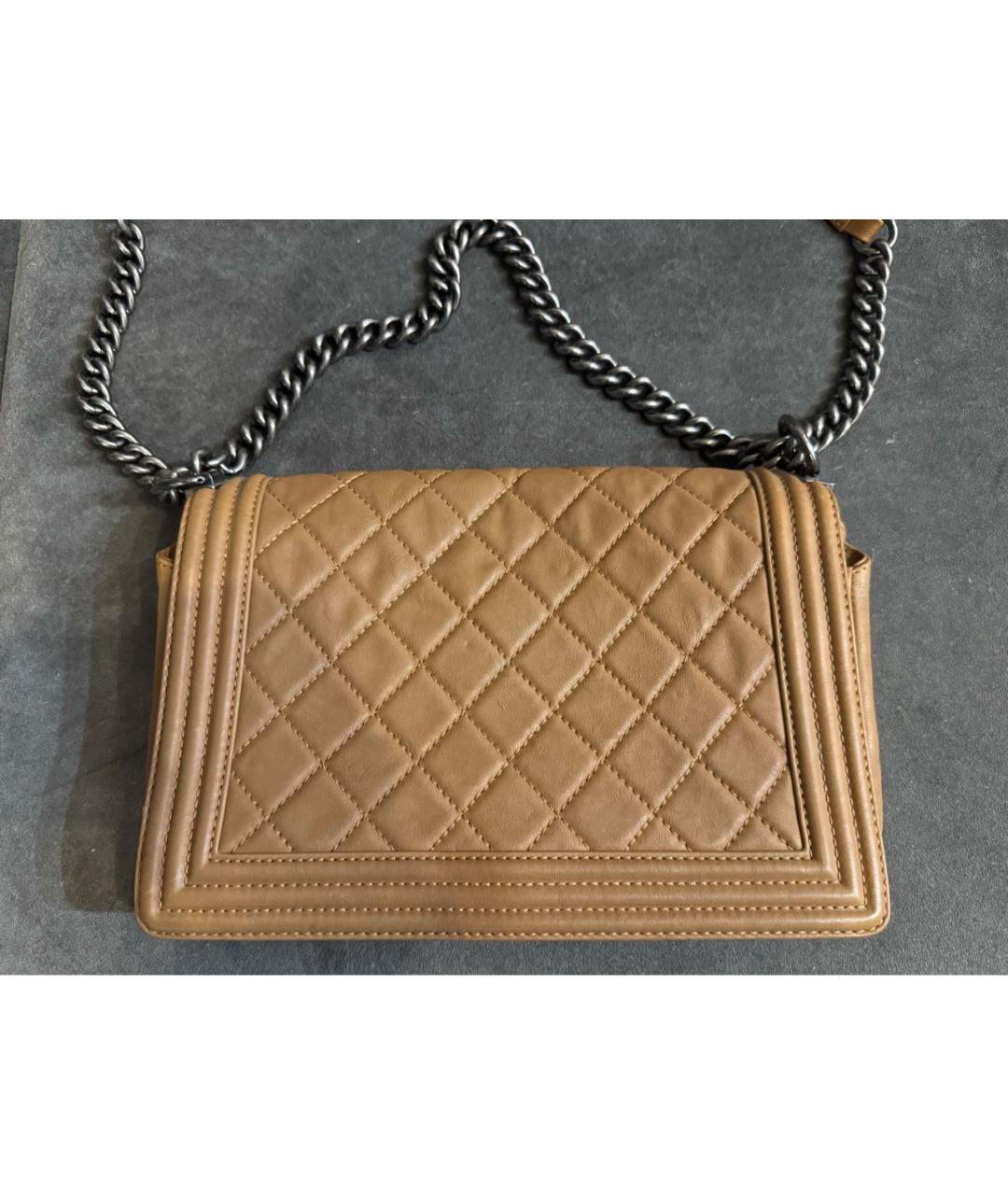 CHANEL Коричневая кожаная сумка через плечо, фото 3