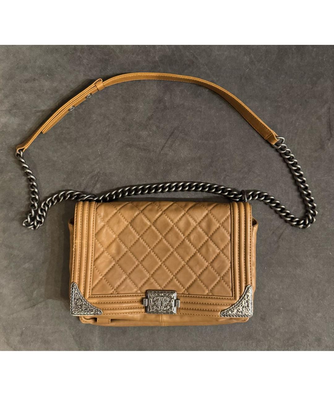 CHANEL Коричневая кожаная сумка через плечо, фото 9