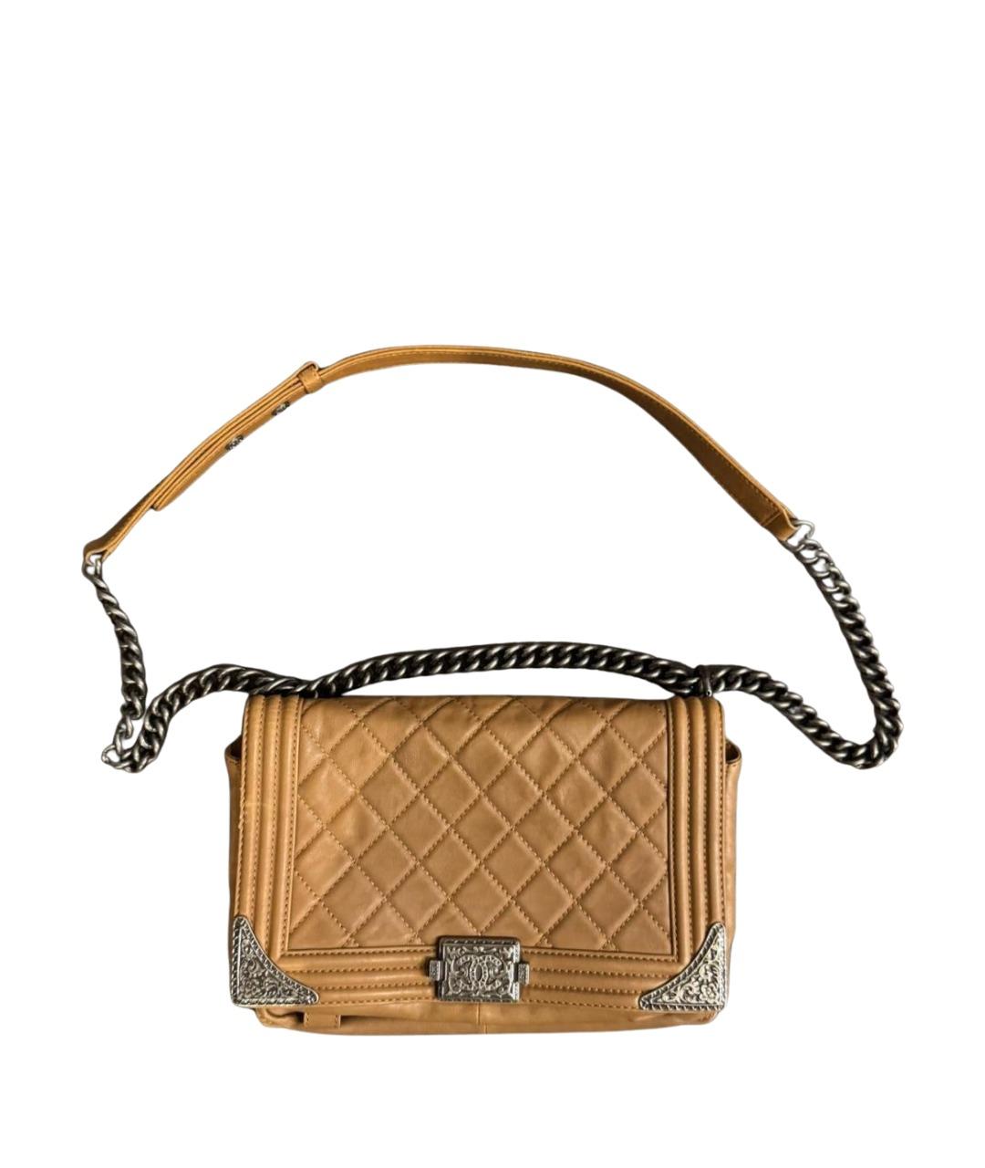 CHANEL Коричневая кожаная сумка через плечо, фото 1