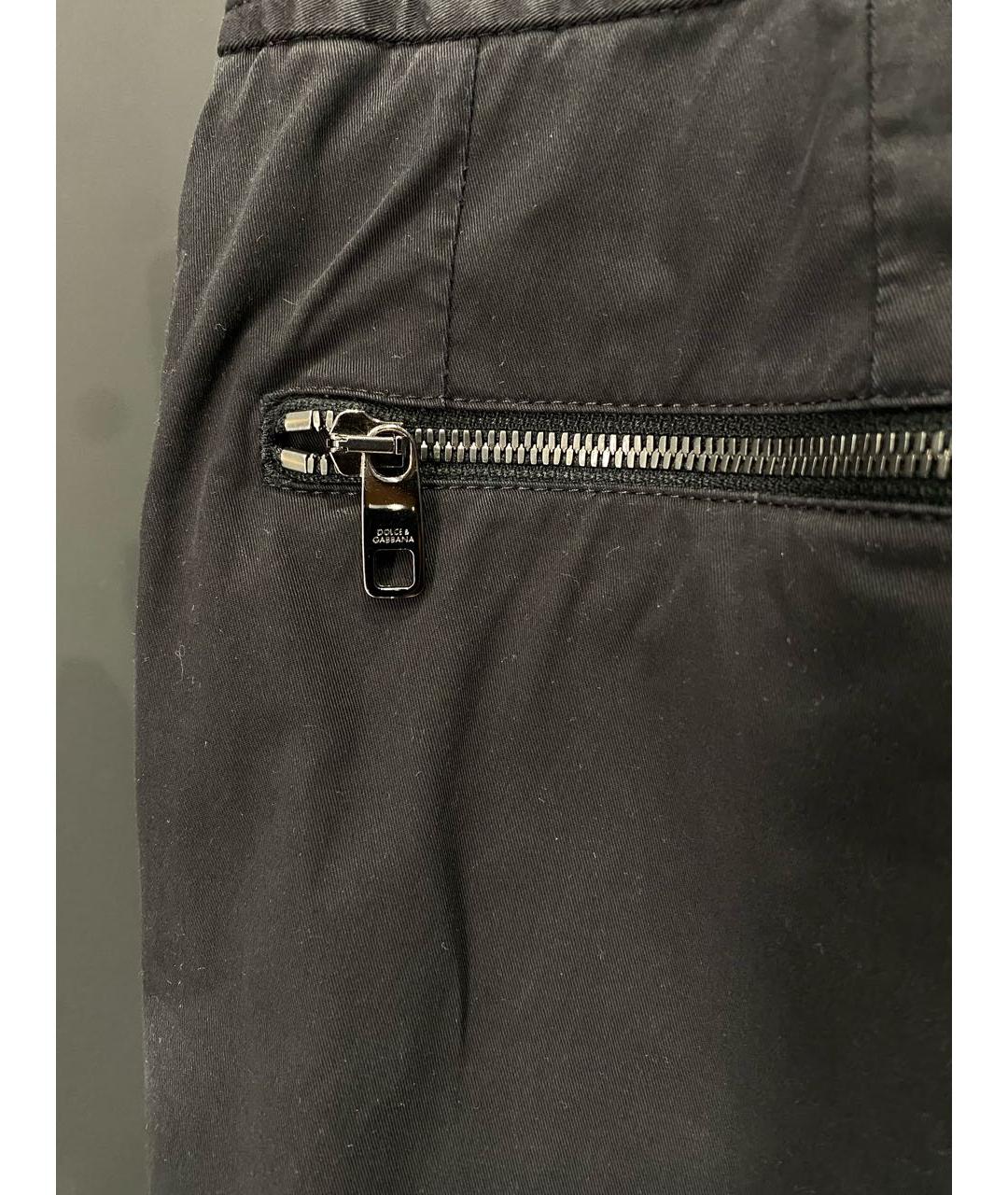 DOLCE&GABBANA Черные хлопко-эластановые повседневные брюки, фото 4
