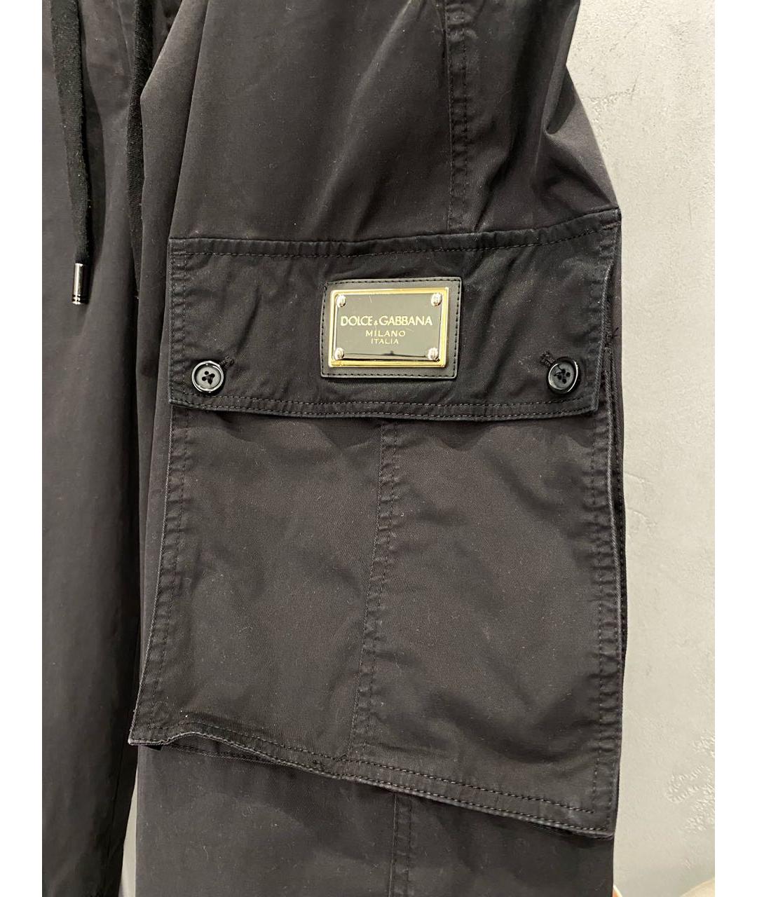 DOLCE&GABBANA Черные хлопко-эластановые повседневные брюки, фото 6