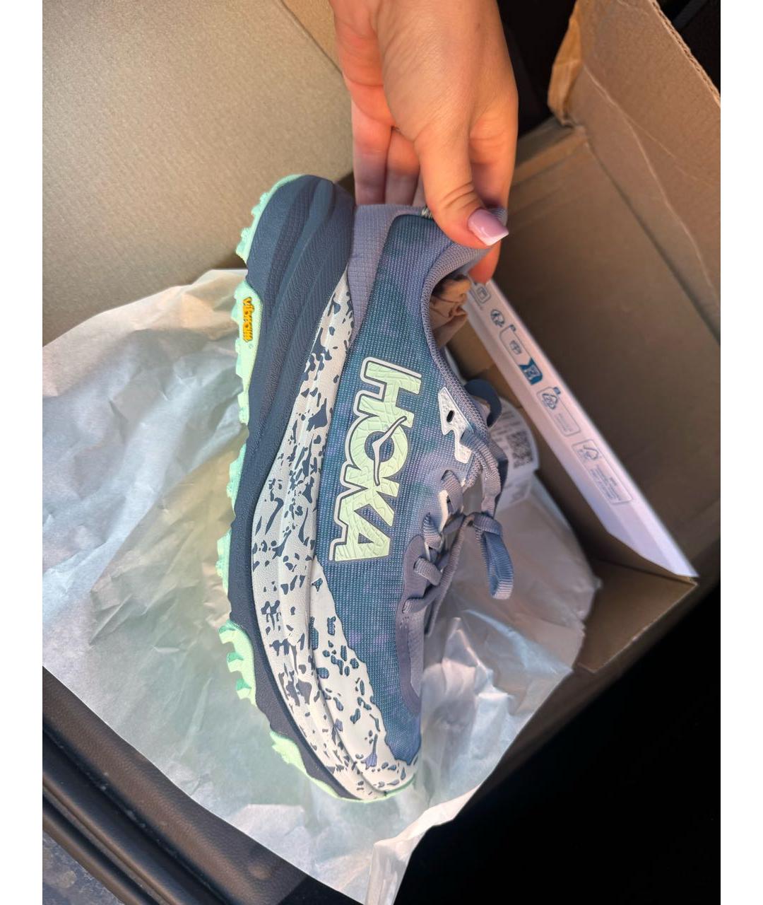 HOKA Голубые текстильные кроссовки, фото 8