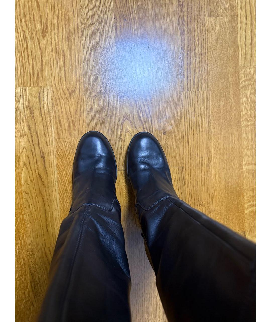 TOD'S Черные кожаные сапоги, фото 3