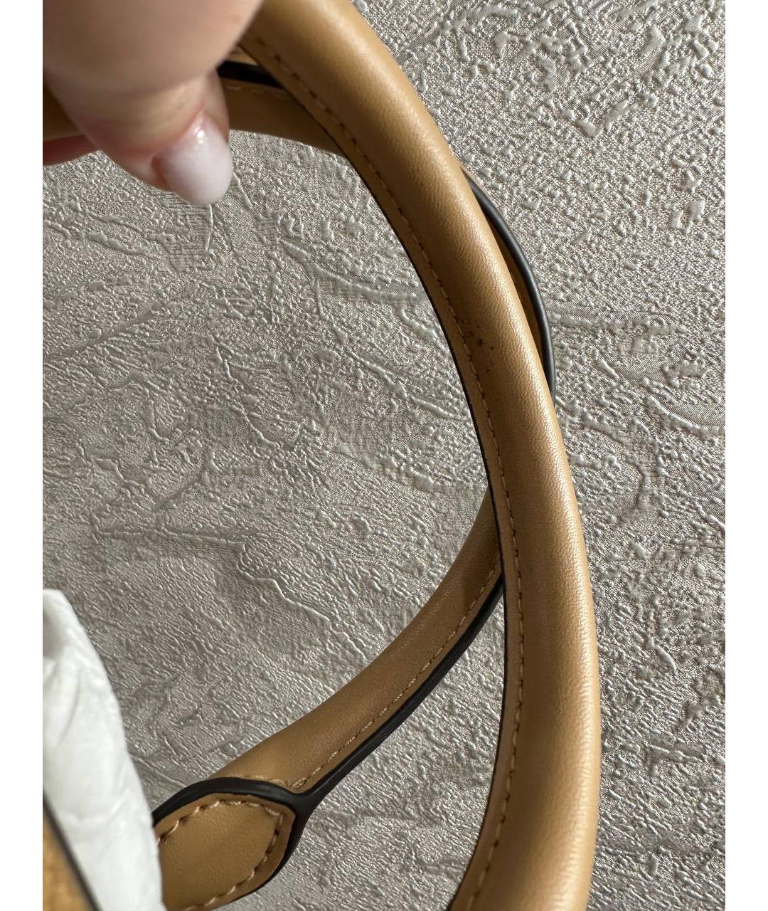 MICHAEL KORS Коричневая кожаная сумка с короткими ручками, фото 4