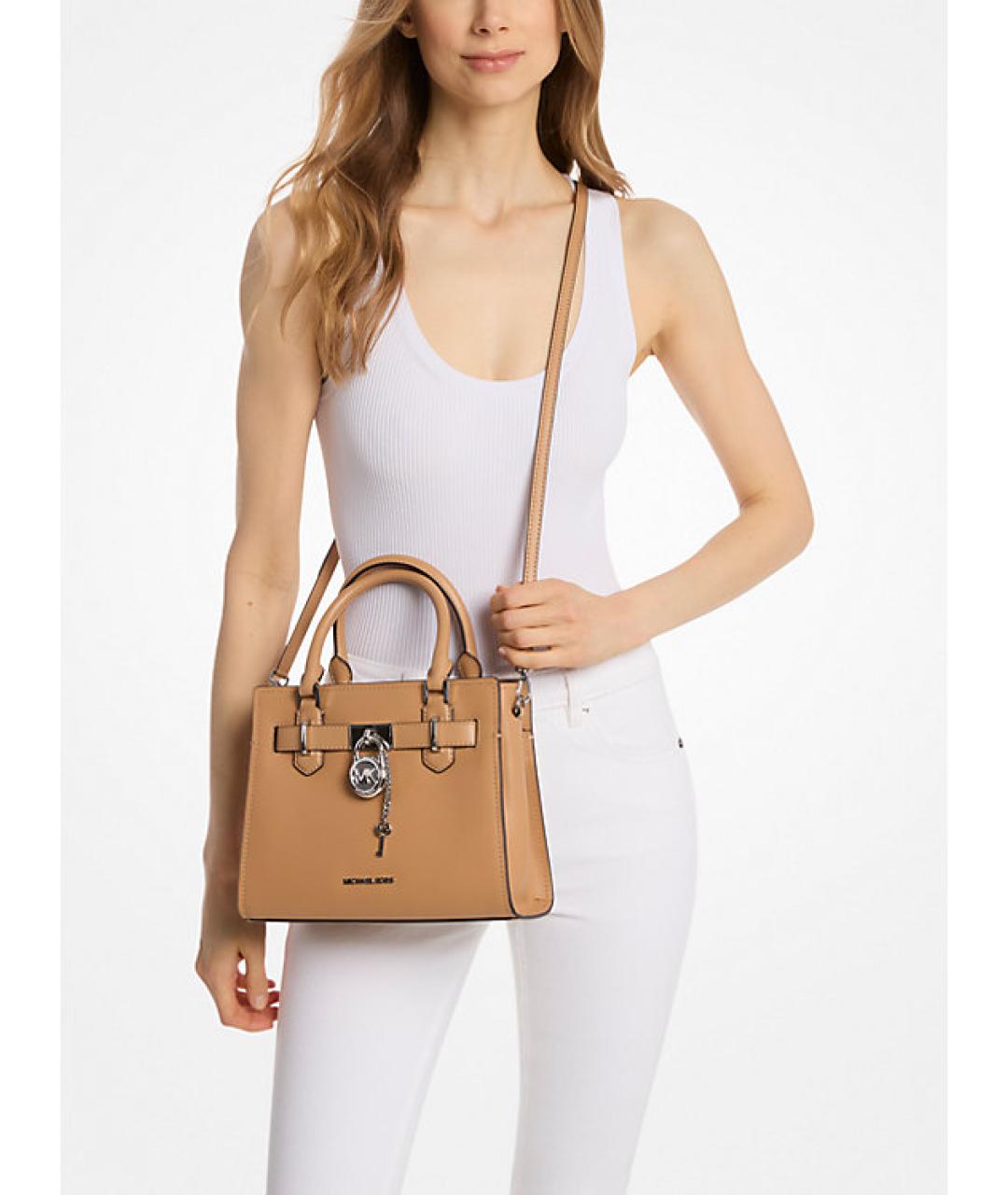 MICHAEL KORS Коричневая кожаная сумка с короткими ручками, фото 3