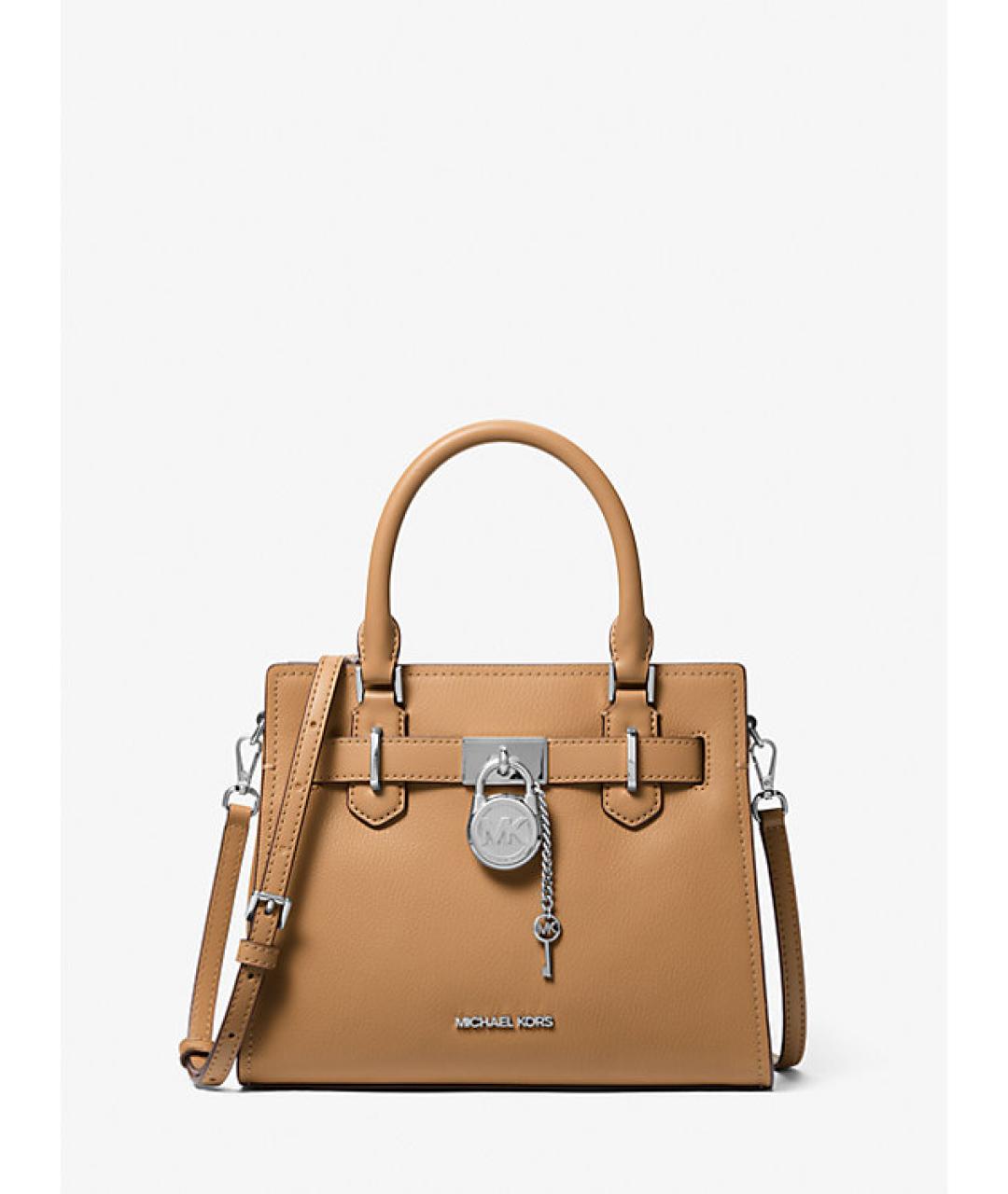 MICHAEL KORS Коричневая кожаная сумка с короткими ручками, фото 6