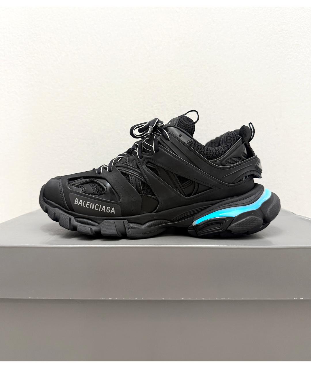 BALENCIAGA Черные кожаные кроссовки, фото 4