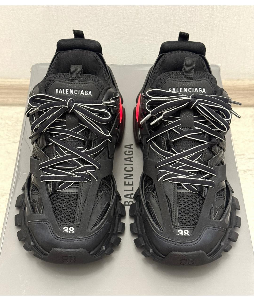 BALENCIAGA Черные кожаные кроссовки, фото 8