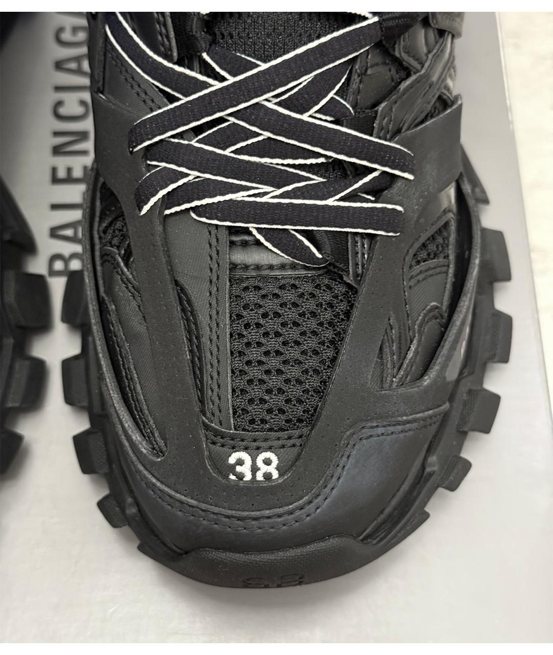 BALENCIAGA Черные кожаные кроссовки, фото 9