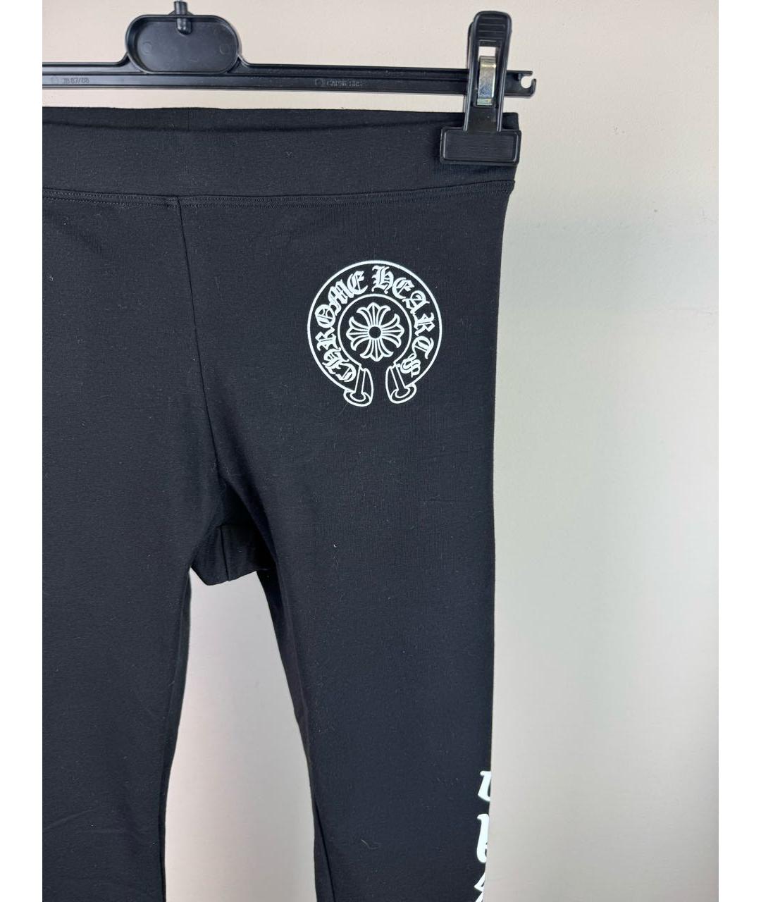 CHROME HEARTS Черные хлопковые леггинсы и велосипедки, фото 3