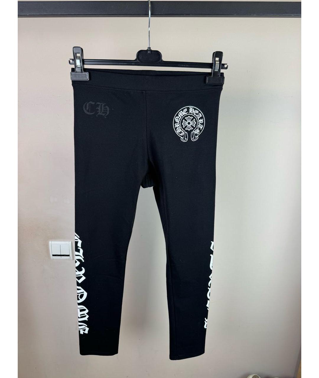 CHROME HEARTS Черные хлопковые леггинсы и велосипедки, фото 2