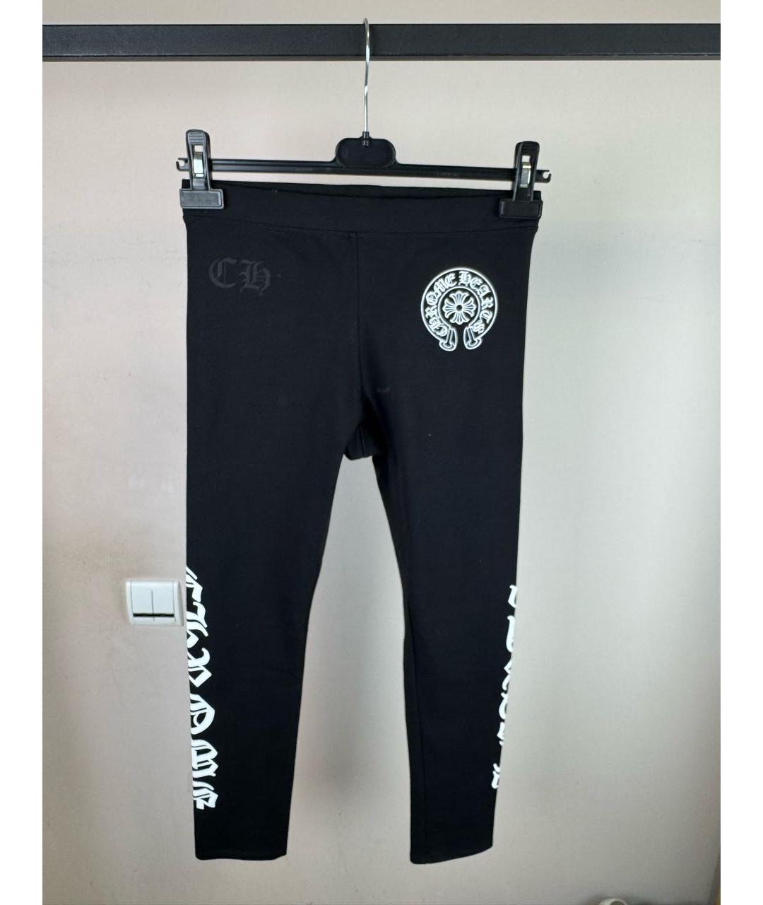 CHROME HEARTS Черные хлопковые леггинсы и велосипедки, фото 5