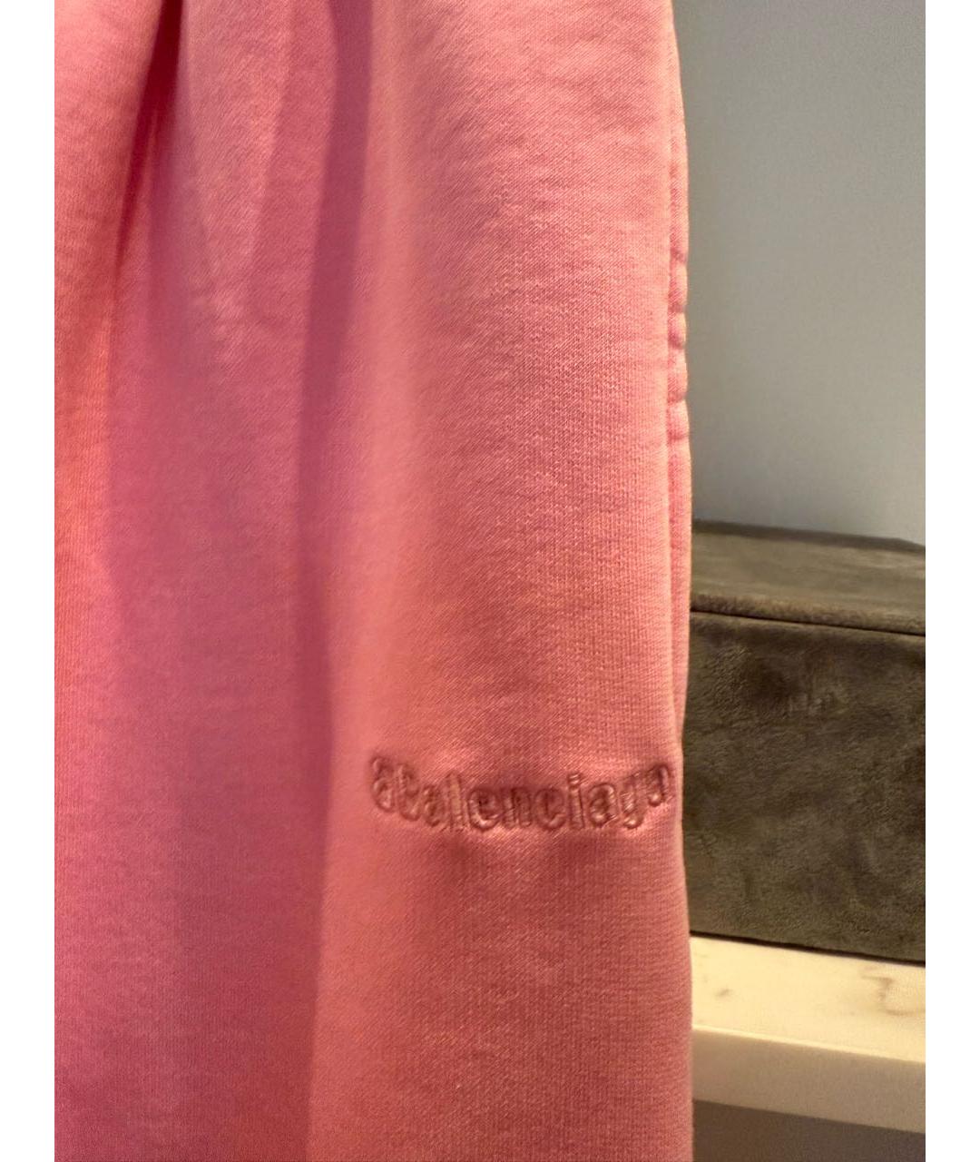 BALENCIAGA Розовые хлопковые спортивные брюки и шорты, фото 4