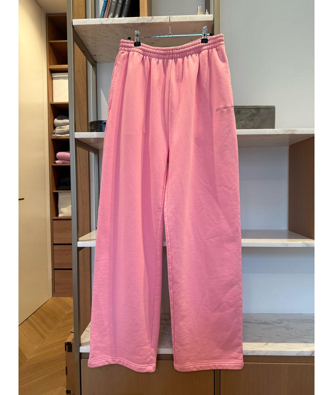BALENCIAGA Розовые хлопковые спортивные брюки и шорты, фото 5