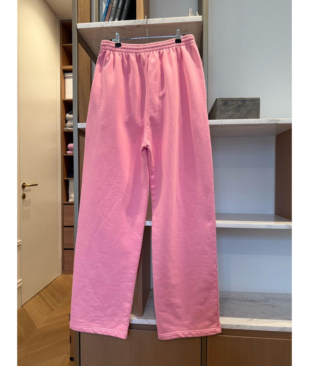 BALENCIAGA Розовые хлопковые спортивные брюки и шорты, фото 2