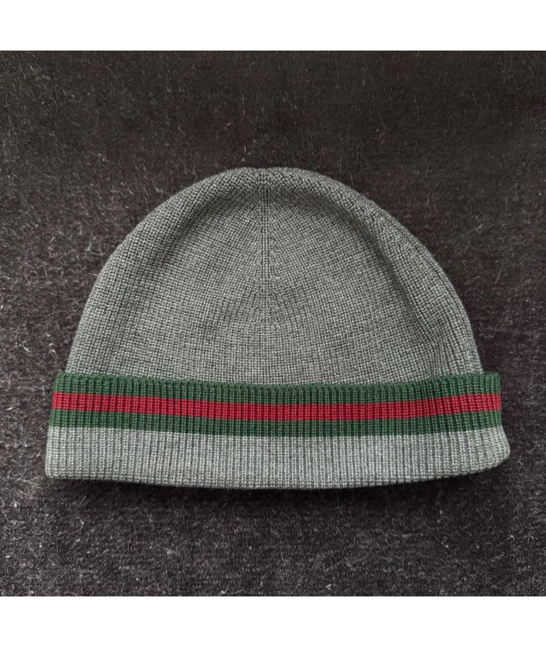 GUCCI Антрацитовая шерстяная шапка, фото 5