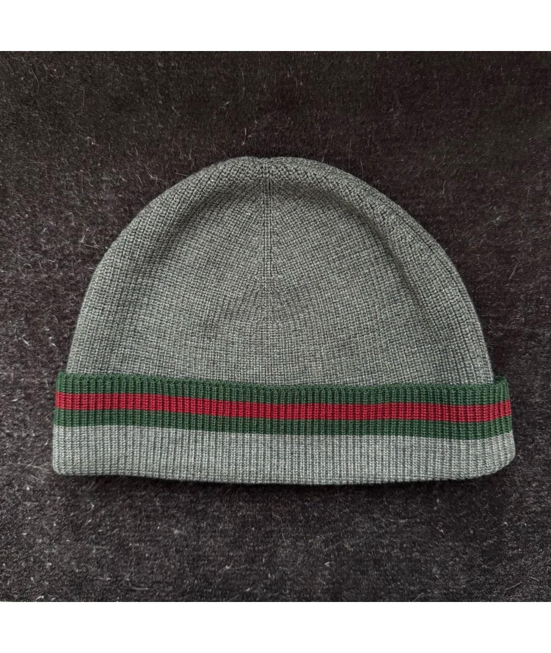 GUCCI Антрацитовая шерстяная шапка, фото 2