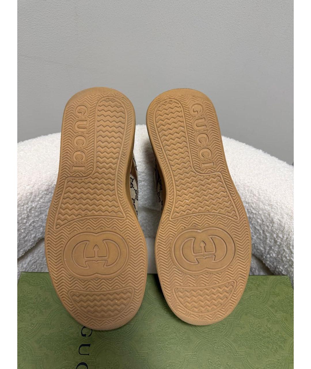 GUCCI Коричневые кожаные кеды, фото 6