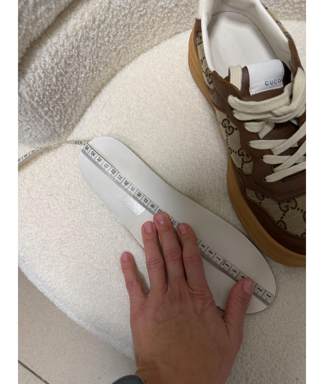 GUCCI Коричневые кожаные кеды, фото 7