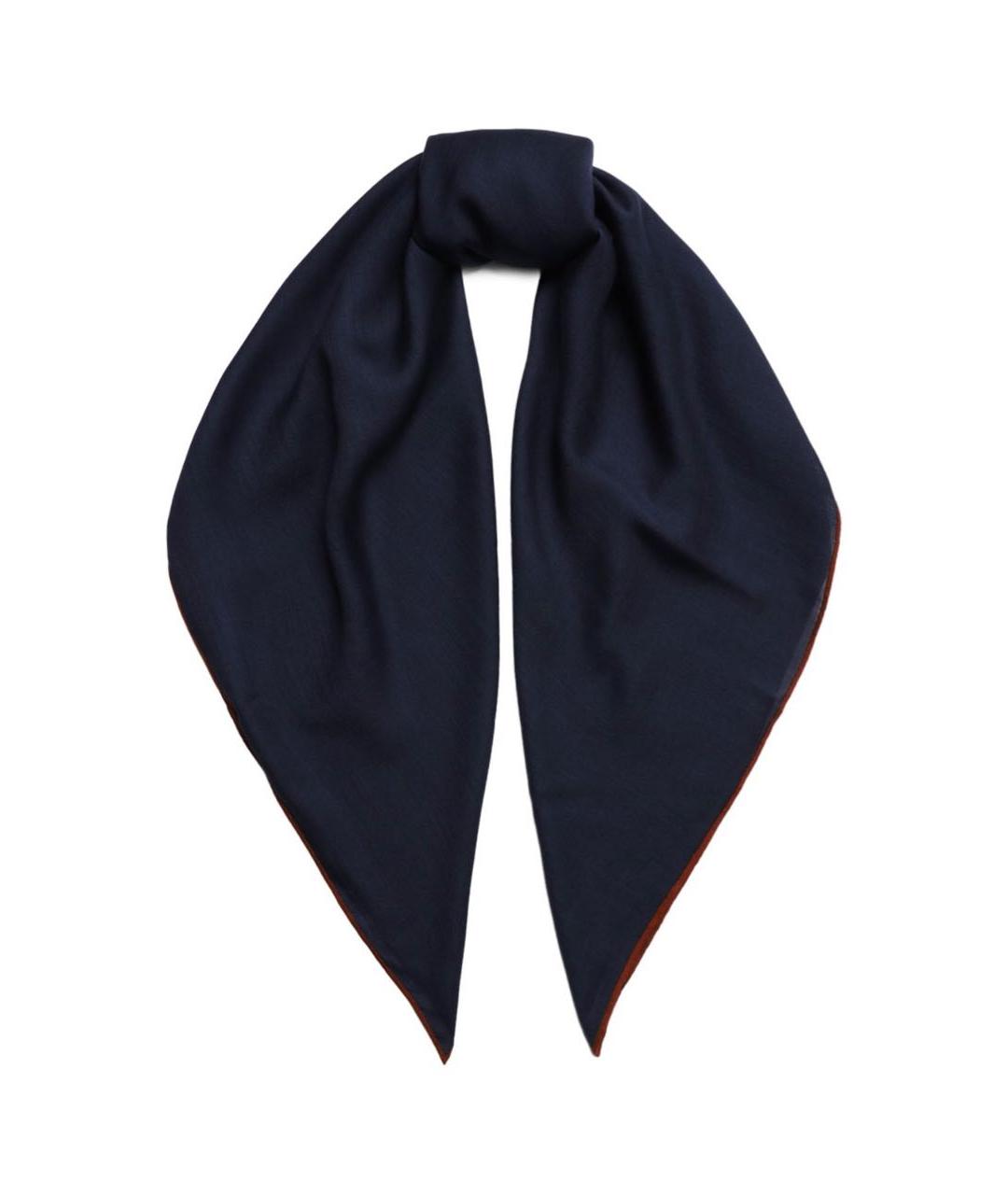 LORO PIANA Темно-синий кашемировый платок, фото 1