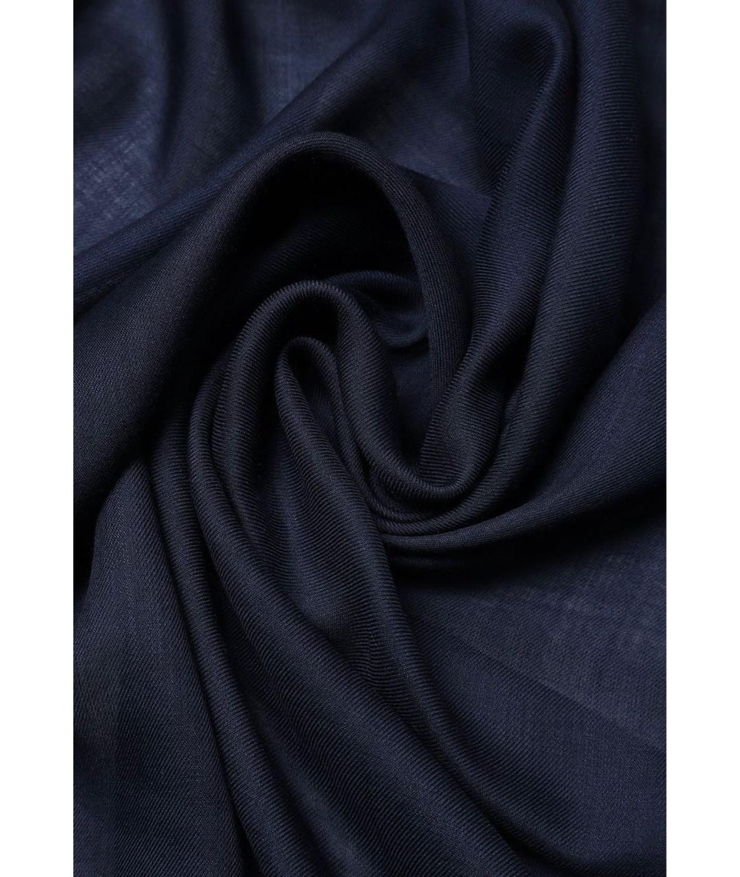 LORO PIANA Темно-синий кашемировый платок, фото 7
