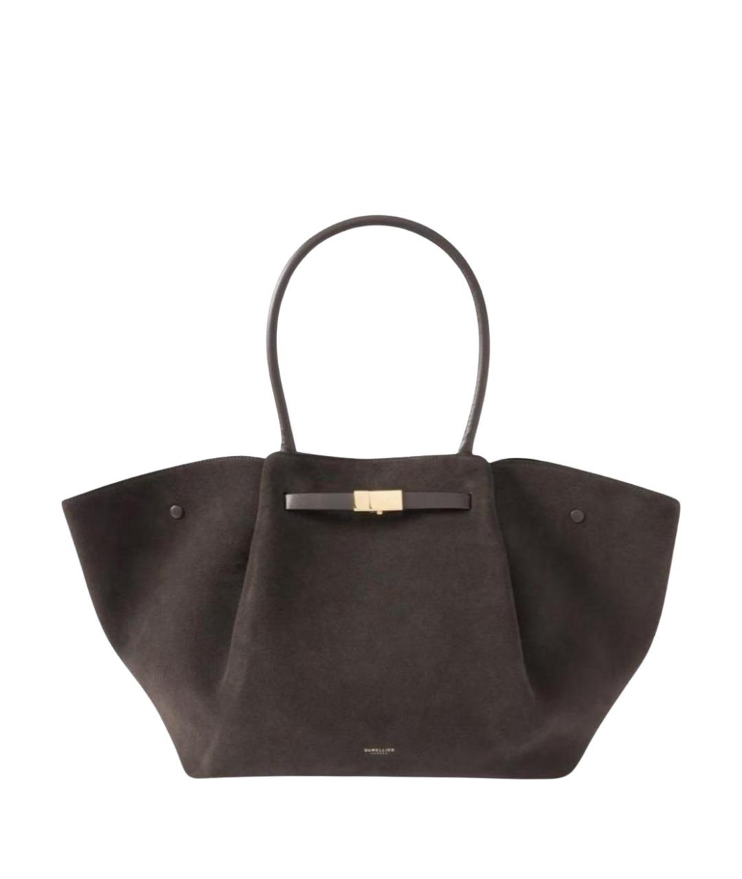 DEMELLIER Антрацитовая замшевая сумка с короткими ручками, фото 1