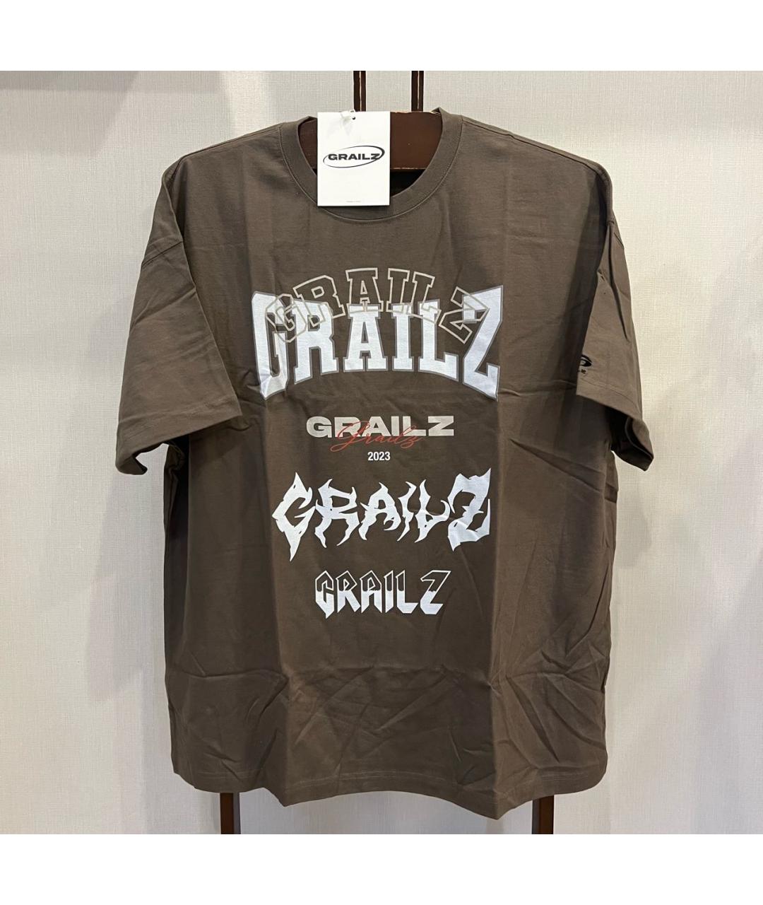 GRAILZ PROJECT G/R Коричневая хлопковая футболка, фото 4