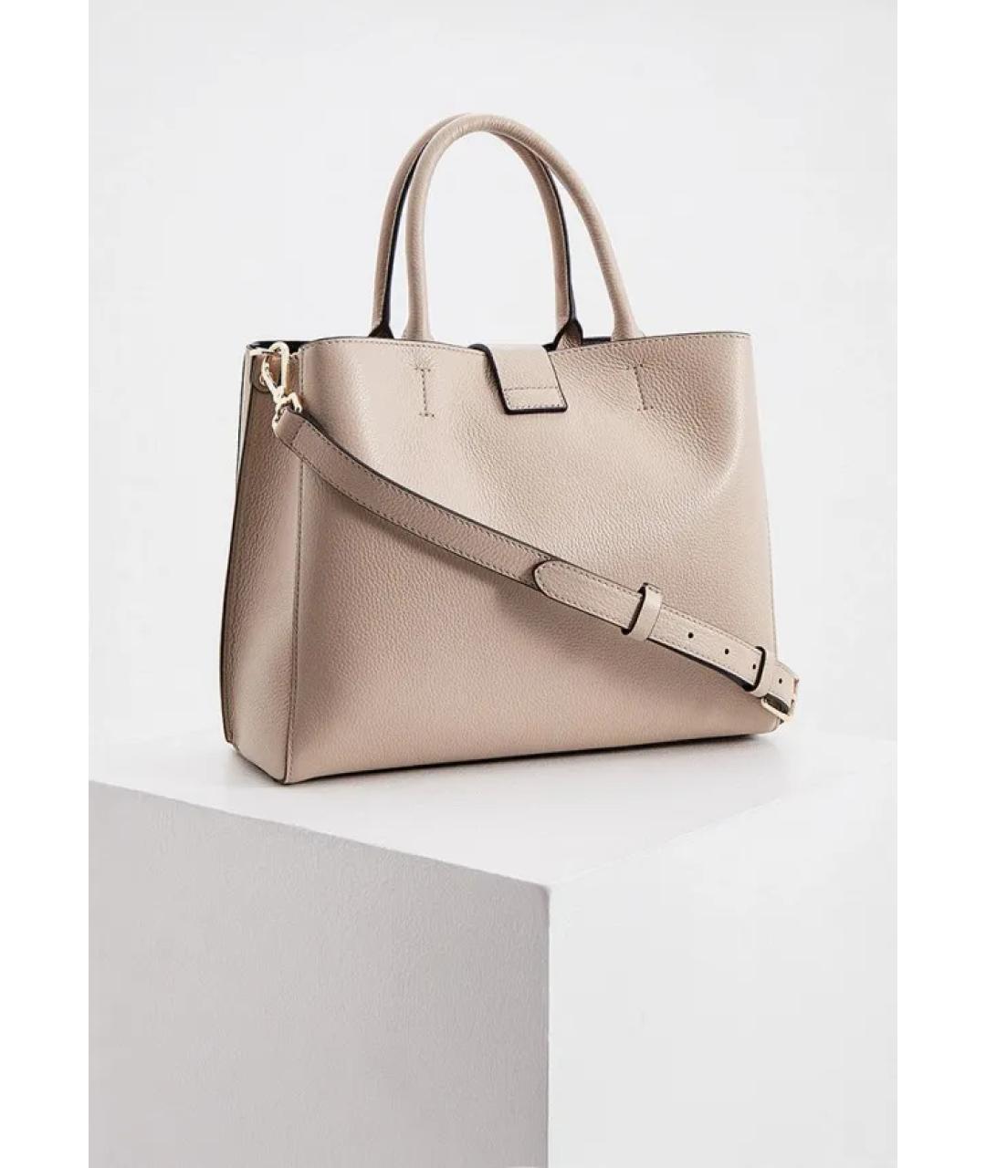 COCCINELLE Бежевая кожаная сумка с короткими ручками, фото 2