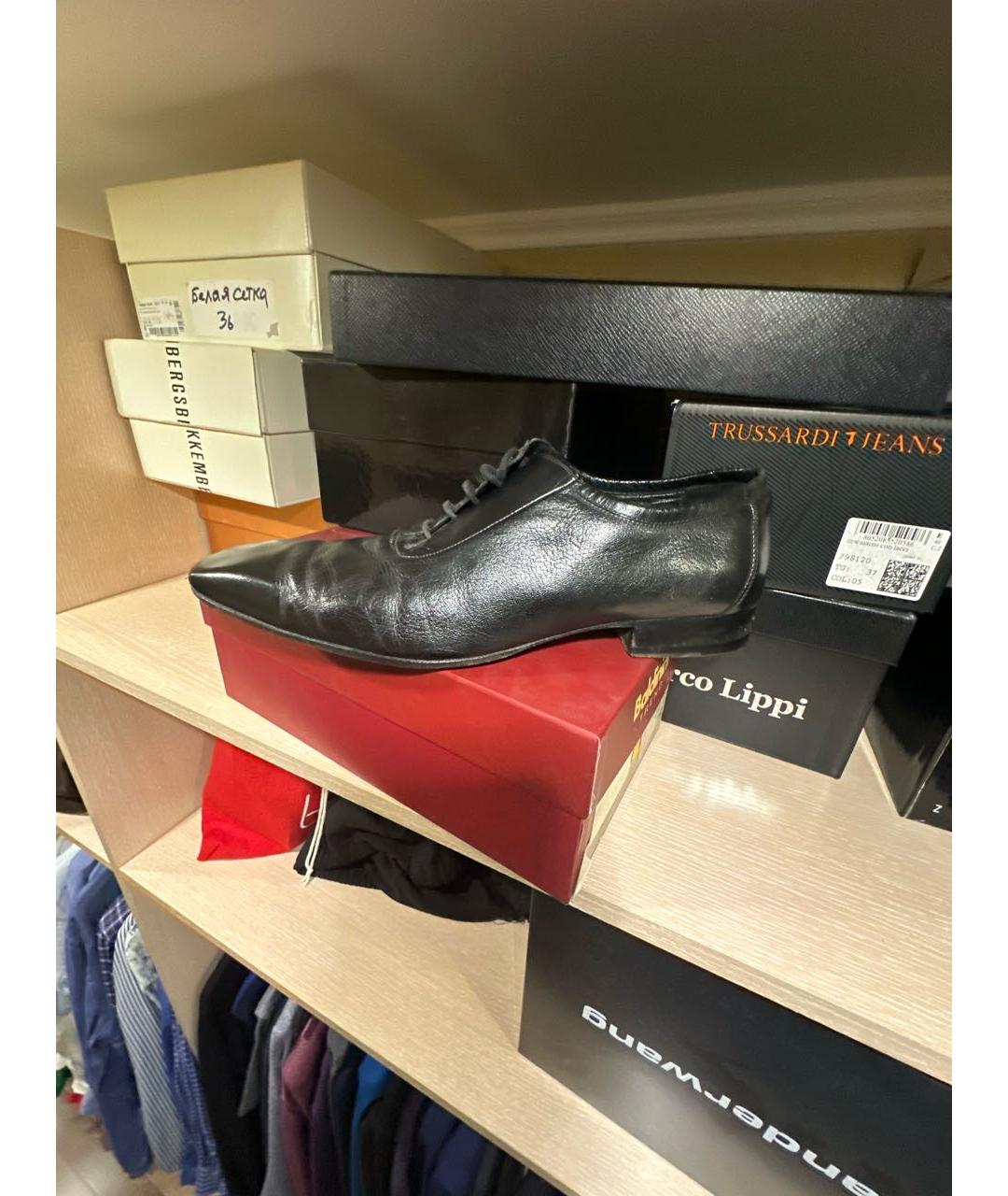 GUCCI Черные кожаные туфли, фото 5