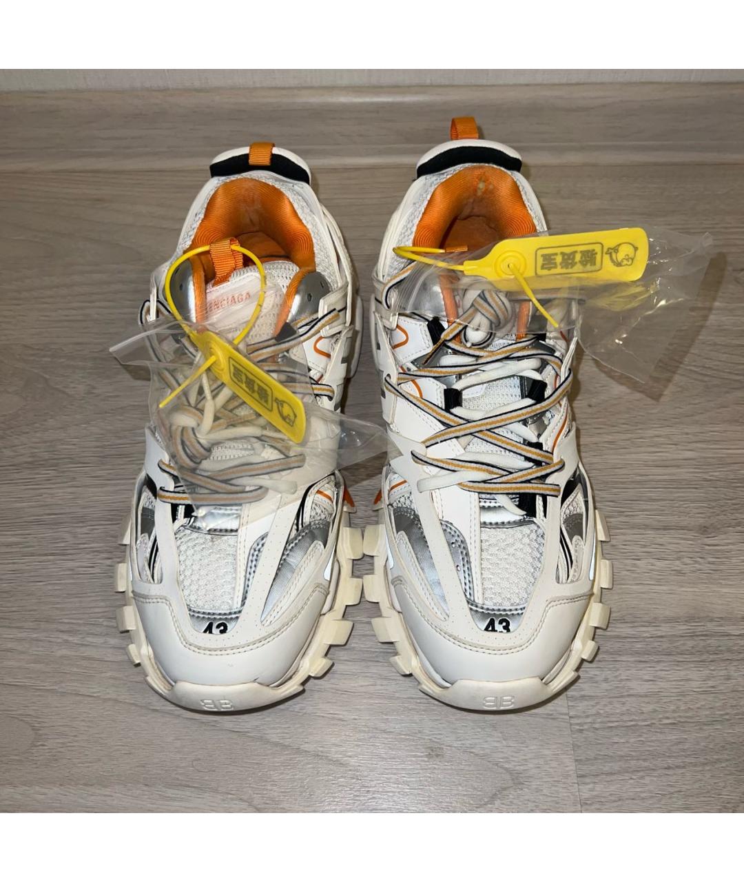 BALENCIAGA Белые текстильные низкие кроссовки / кеды, фото 5