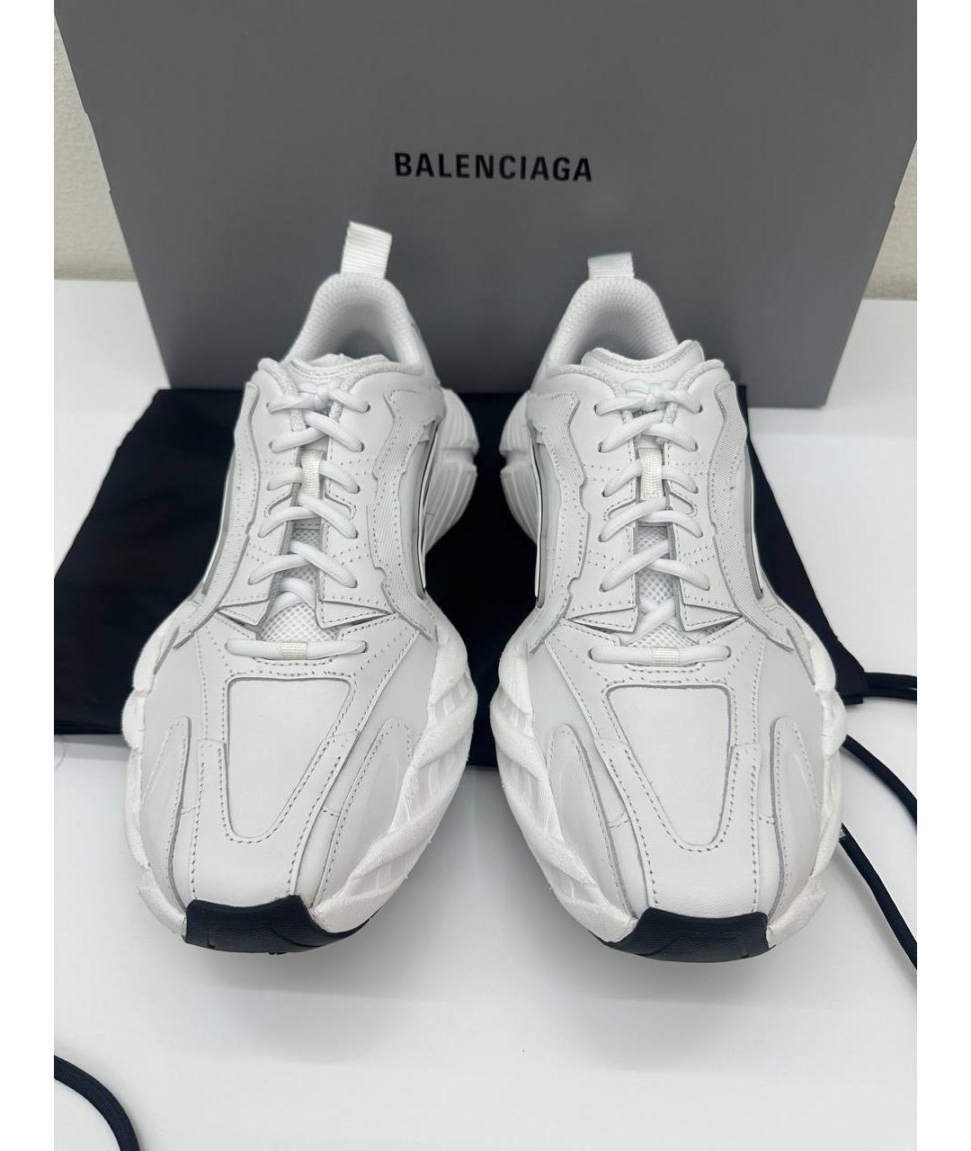 BALENCIAGA Белые кожаные низкие кроссовки / кеды, фото 2