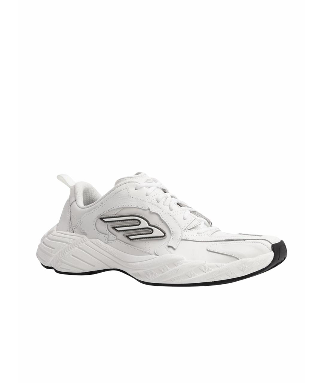 BALENCIAGA Белые кожаные низкие кроссовки / кеды, фото 1