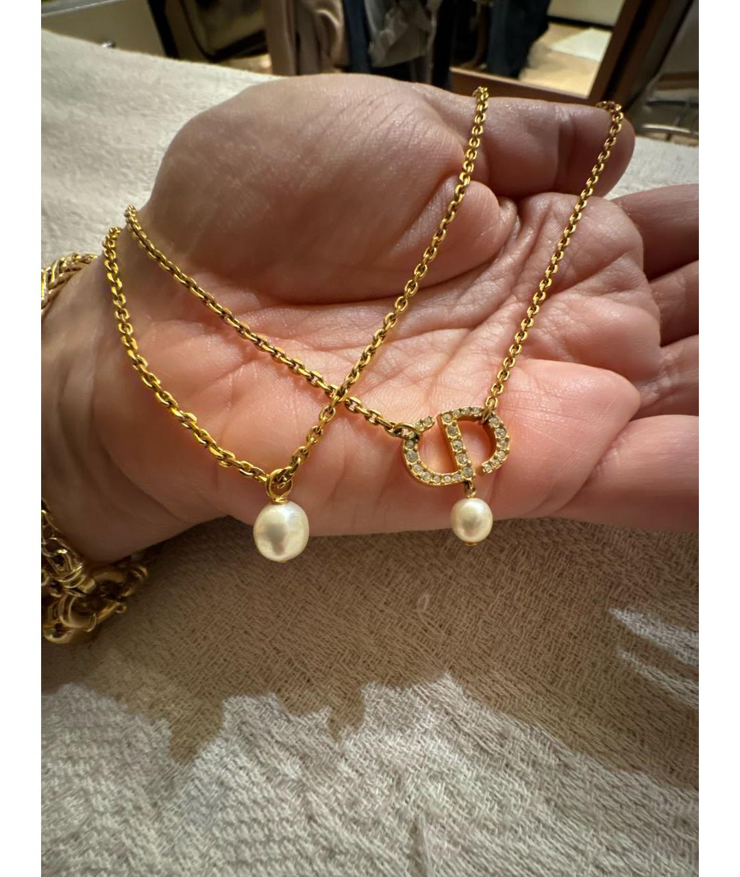 CHRISTIAN DIOR Золотая металлическая подвеска, фото 3