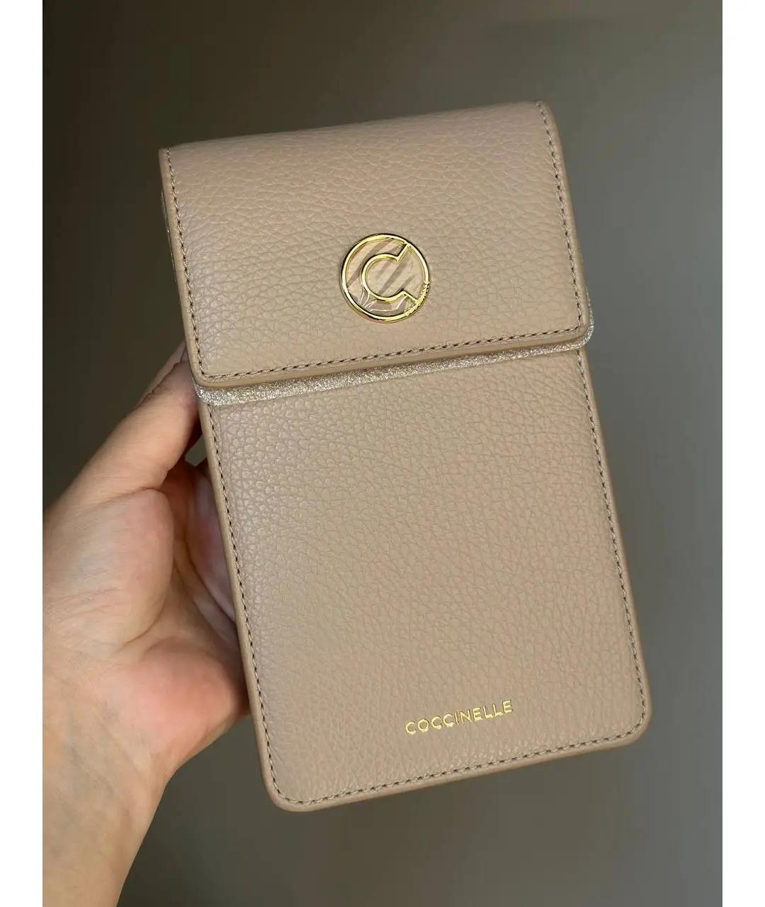 COCCINELLE Бежевая кожаная сумка через плечо, фото 2