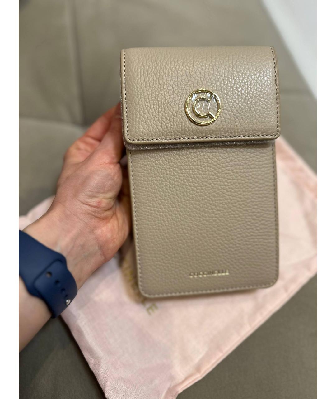 COCCINELLE Бежевая кожаная сумка через плечо, фото 5