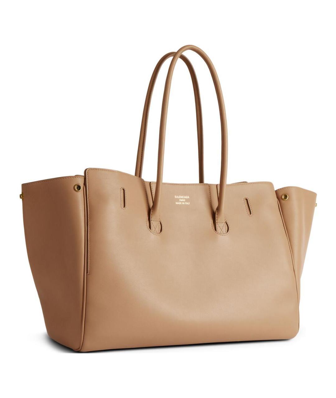 BALENCIAGA Бежевая кожаная сумка через плечо, фото 3