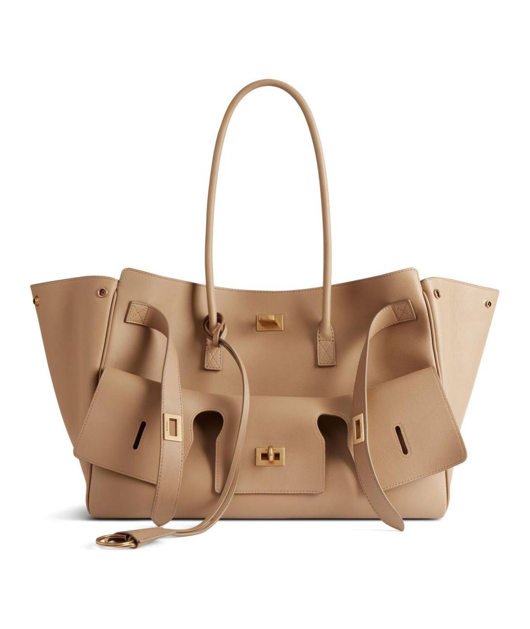 BALENCIAGA Бежевая кожаная сумка через плечо, фото 1